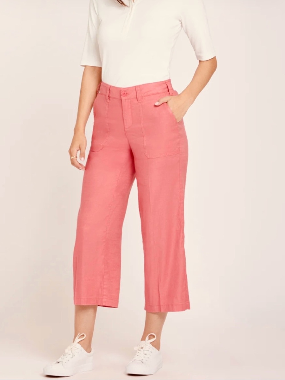 NYDJ Crop Pants in Desert Rose . Coral Colored Capris Sz 14.
